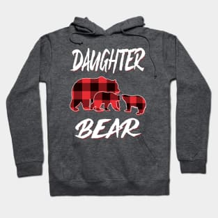 Daughter Bear Red Plaid Christmas Pajama Matching Family Gift Hoodie